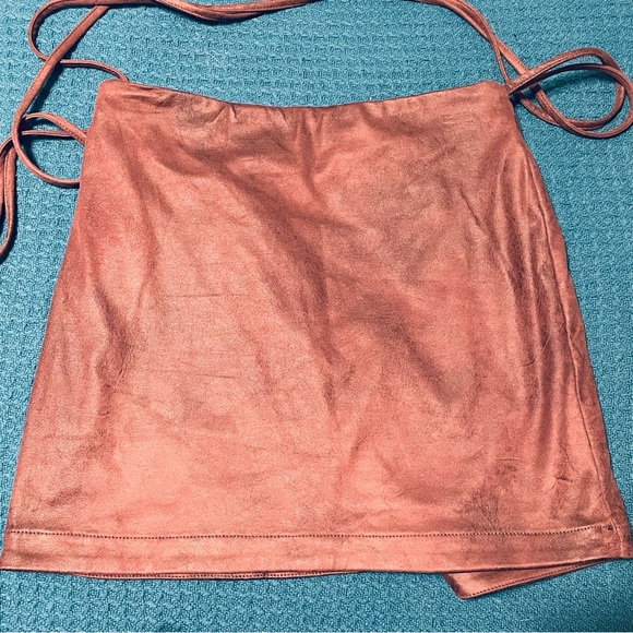 Free People Faux Suede Burgundy Skirt - Picture 3 of 3